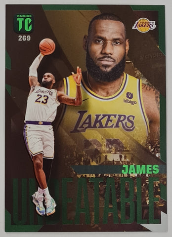 2023-24 Panini NBA Top Class Autographs LeBron James Unbeatable #269 Green Parallel Trading Card