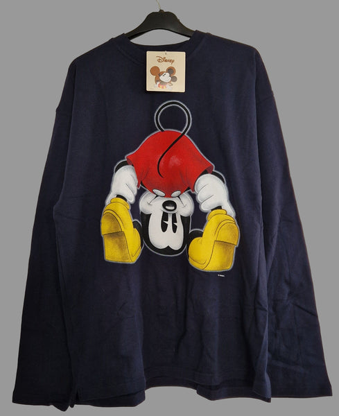90s Mickey Mouse - Disney ELMI Mickey Sweater XL Dark Blue (Vtg)