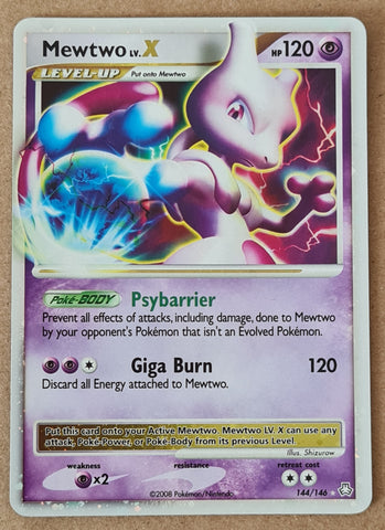 Pokemon Diamond and Pearl Legends Awakened Mewtwo LV. X #144/146 Rare Holo Trading Card
