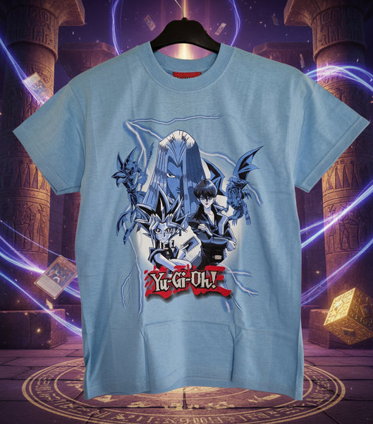 Camiseta infantil Yu-Gi-Oh! Yugi Mutou azul claro (vintage)