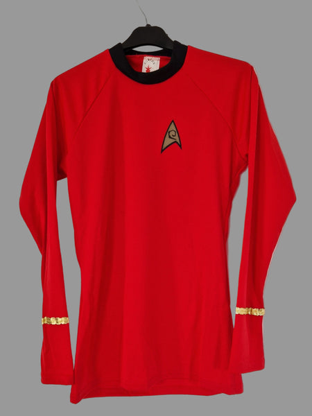 1990 Star Trek The Original Series - Rubies Montgomery (Scotty) Scott Men's Longsleeve Shirt S Red (Vtg)