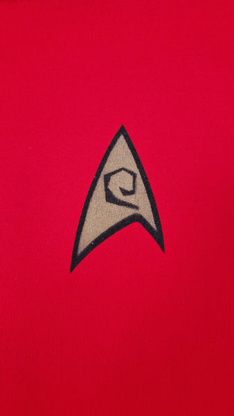 1990 Star Trek The Original Series - Rubies Montgomery (Scotty) Scott Men's Longsleeve Shirt S Red (Vtg)