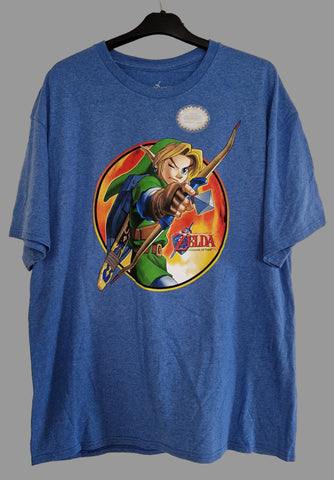 2015 Legend Of Zelda - Ocarina Of Time 3D T-Shirt XL Blue (Vtg)