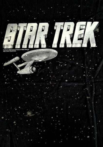 1998 Star Trek - Paramount Pictures Star Trek T-Shirt One Size Fits All Black (Vtg)