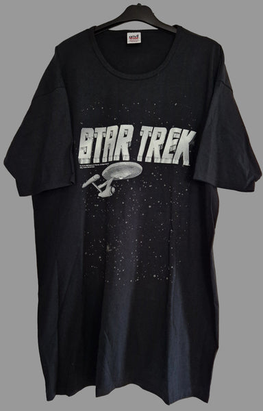 1998 Star Trek - Paramount Pictures Star Trek T-Shirt One Size Fits All Black (Vtg)