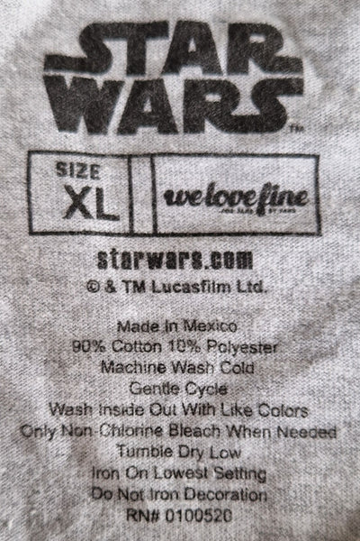 2014 Star Wars - R2 Speaks T-Shirt XL Light Grey (Vtg)