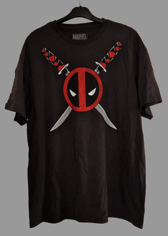 2016 Deadpool - Mask/Crossed Swords Mad Engine T-Shirt XL Black (Vtg)