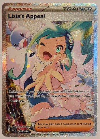 Pokemon Scarlet and Violet Surging Sparks Lisia's Appeal #246/191 Special Illustration Rare Holo Trading Card