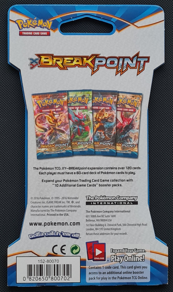 Pokemon XY BREAKpoint Sealed Sleeved Booster Pack Rotterdam Comics Pokemon XY BREAKpoint Sealed Sleeved Booster Pack Rotterdam Comics