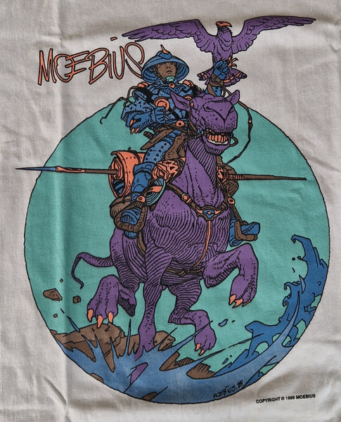 1989 Moebius Sinjuku - Warrior of the Plains Graphitti Designs T-shirt XL White (Vtg)
