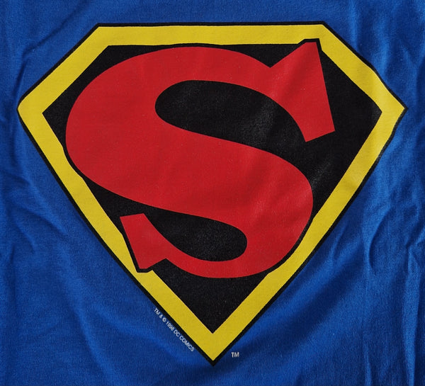 1998 Superman Logo - Graphitti Designs Longsleeve Shirt S/XL/2XL Blue (Vtg)