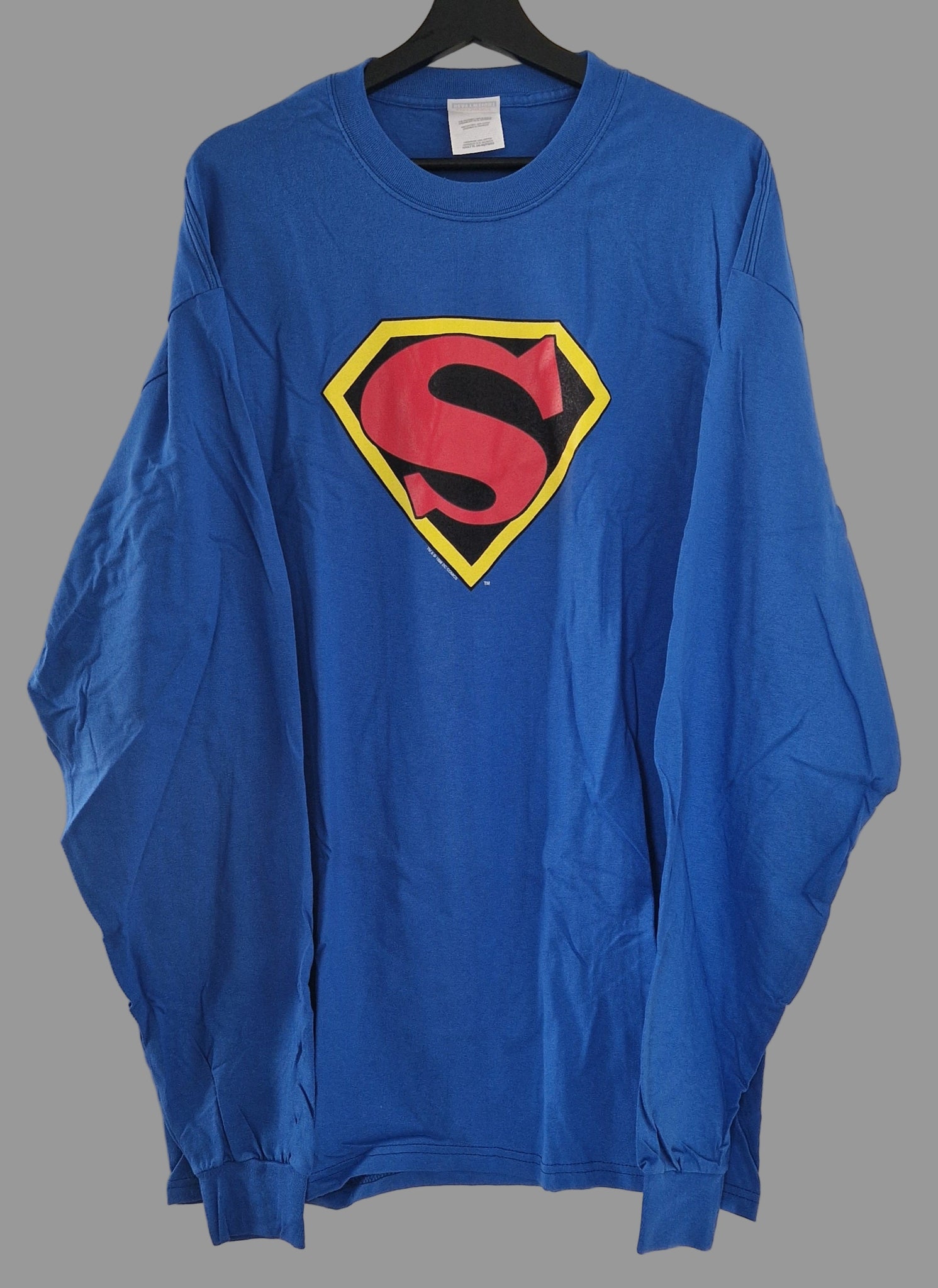 1998 Superman Logo - Graphitti Designs Longsleeve Shirt S/XL/2XL Blue (Vtg)