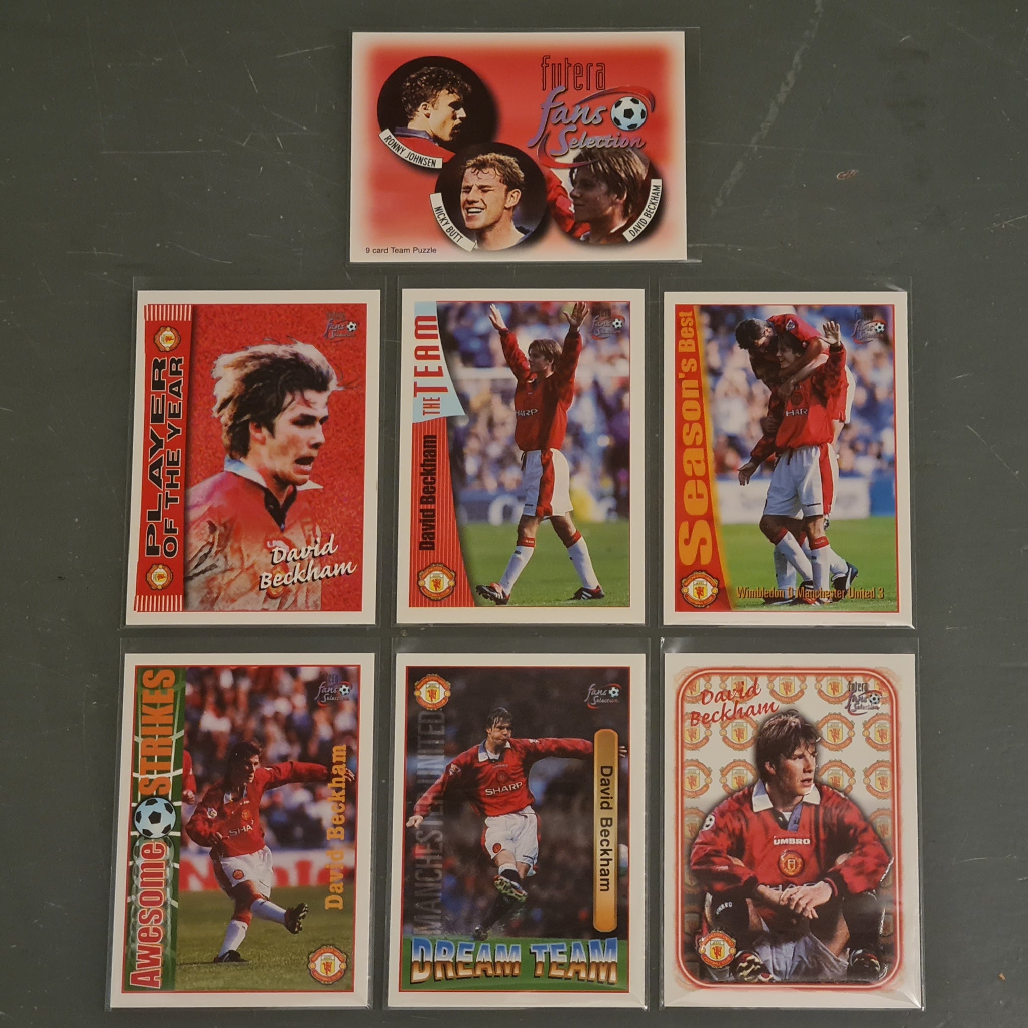 1997 Futera Fans Selection Manchester United David Beckham (7) Rookie Card Lot