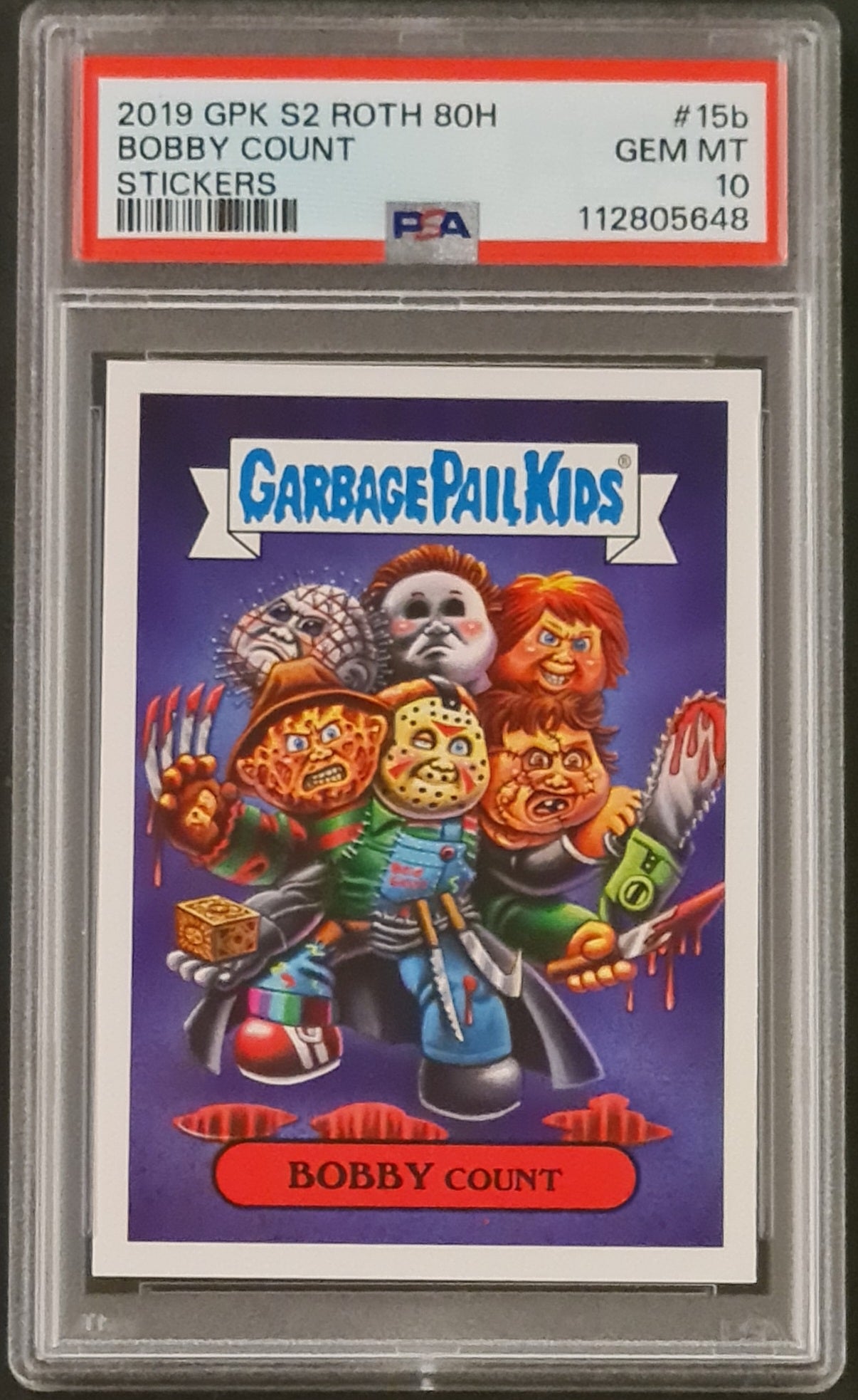 2019 Topps Garbage Pail Kids Revenge of Oh, the Horror-ible 80's Horror Bobby Count #15b PSA Gem Mint 10 Trading Card