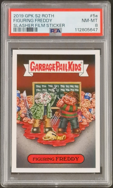 2019 Topps Garbage Pail Kids Revenge of Oh, the Horror-ible Slasher Film Figuring Freddy #5a PSA Near Mint/Mint 8 Trading Card