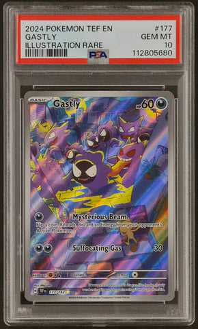 Pokemon Scarlet and Violet Temporal Forces Gastly #177/162 PSA Gem Mint 10 Illustration Rare Holo Trading Card