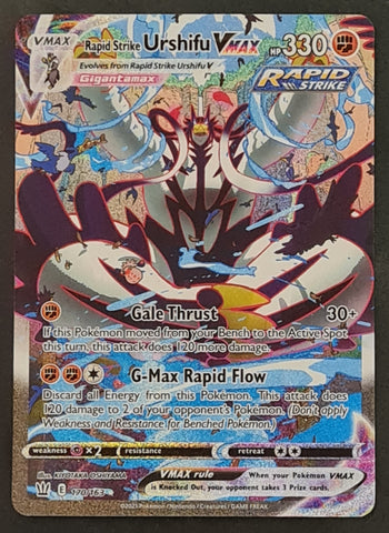 Pokemon Sword and Shield Battle Styles Rapid Strike Urshifu Vmax #170/163 Special Illustration Rare Holo Trading Card