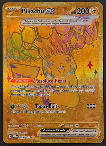 Pokemon Scarlet and Violet Prismatic Evolutions Pikachu Ex #179/131 Secret Rare Holo Trading Card