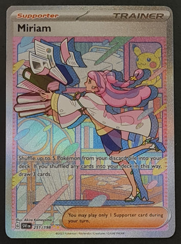 Pokemon Scarlet and Violet Miriam #251/198 Special Illustration Rare Holo Trading Card