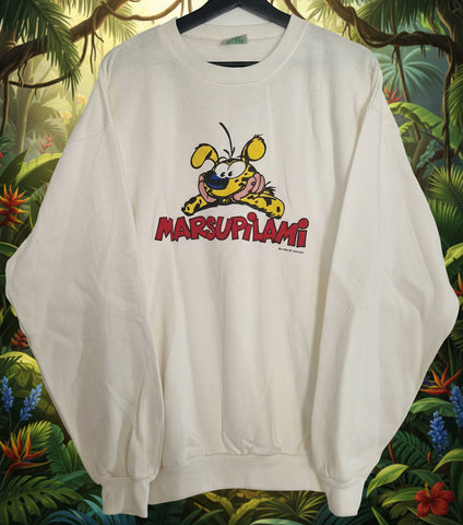 90s Marsupilami Longsleeve Crewneck Sweater XL White (Vtg)