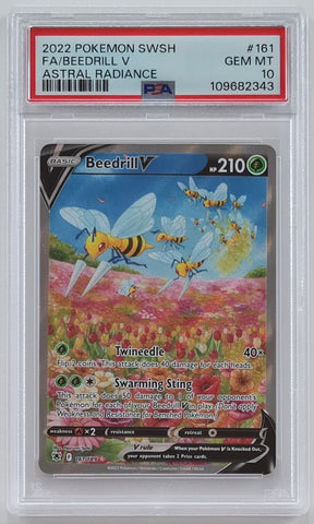 Pokemon Sword and Shield Astral Radiance Beedrill V #161/189 PSA Gem Mint 10 Special Illustration Rare Holo Trading Card