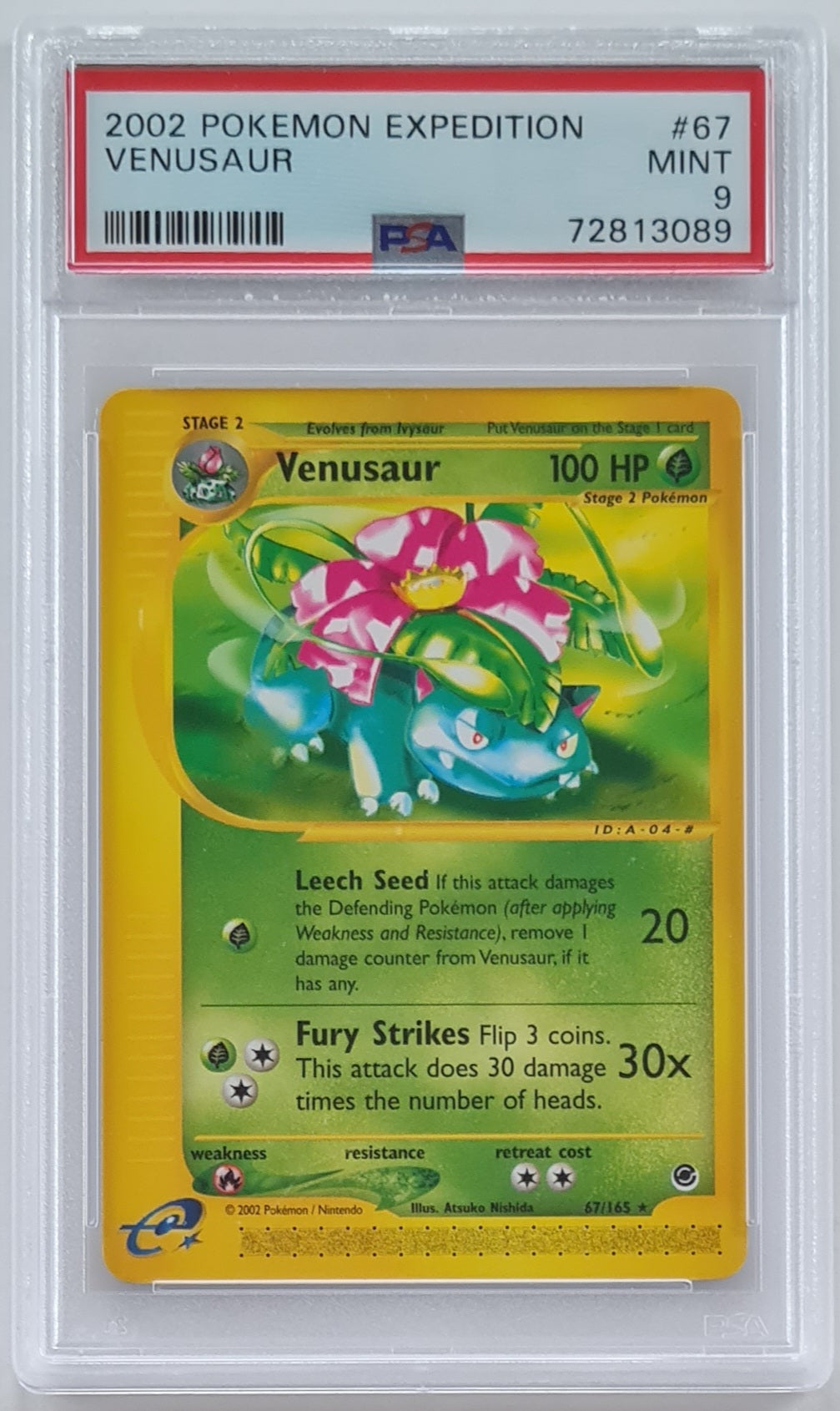 Pokemon Expedition Venusaur #67/165 PSA Mint 9 Trading Card