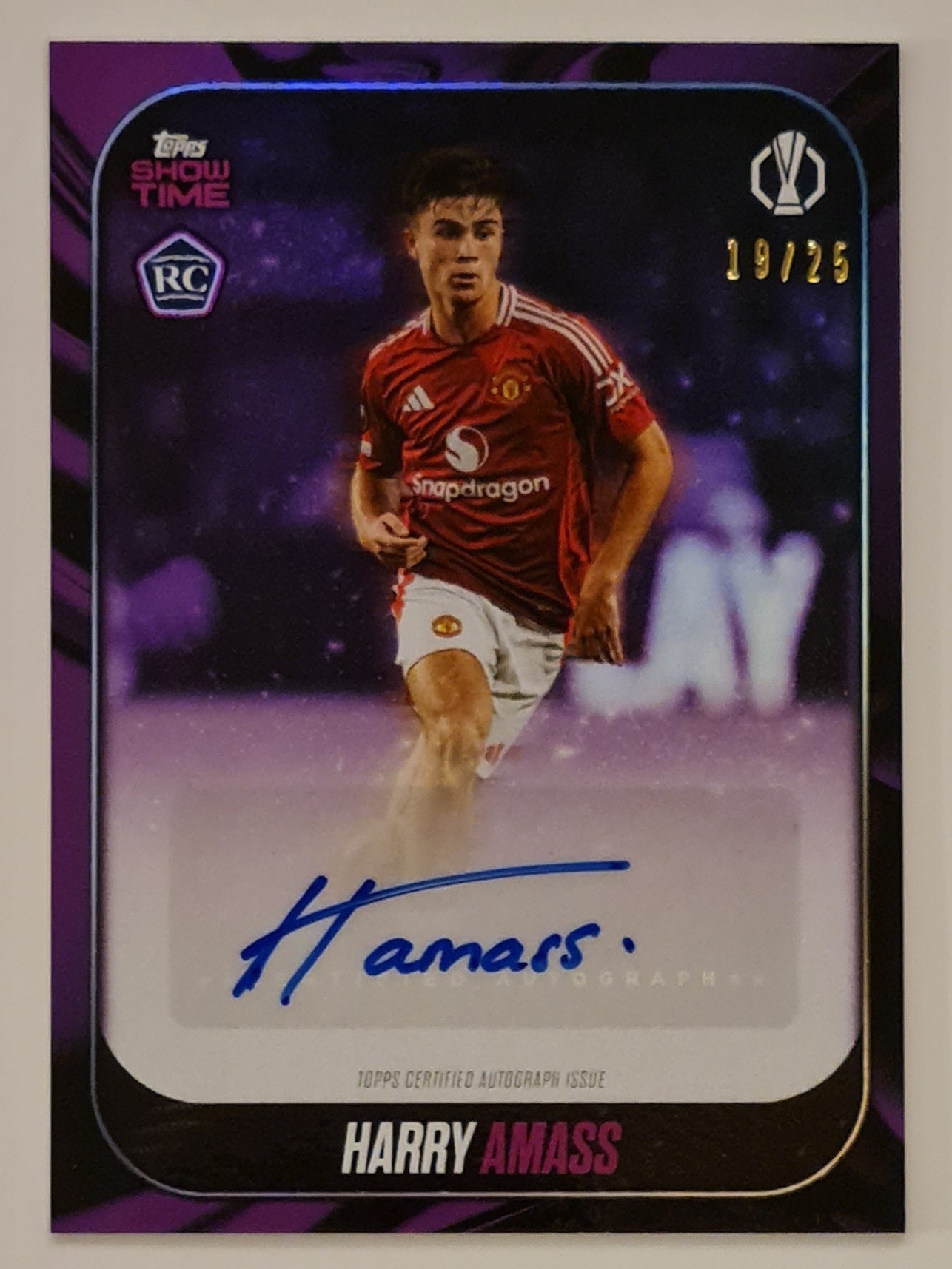 2024-25 Topps Show Time UCC Card Collection Harry Amass Showcase Purple Parallel /25 Rookie Autograph Card
