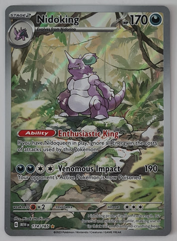 Pokemon Scarlet and Violet Mew 151 Nidoking #174/165 Illustration Rare Holo Trading Card