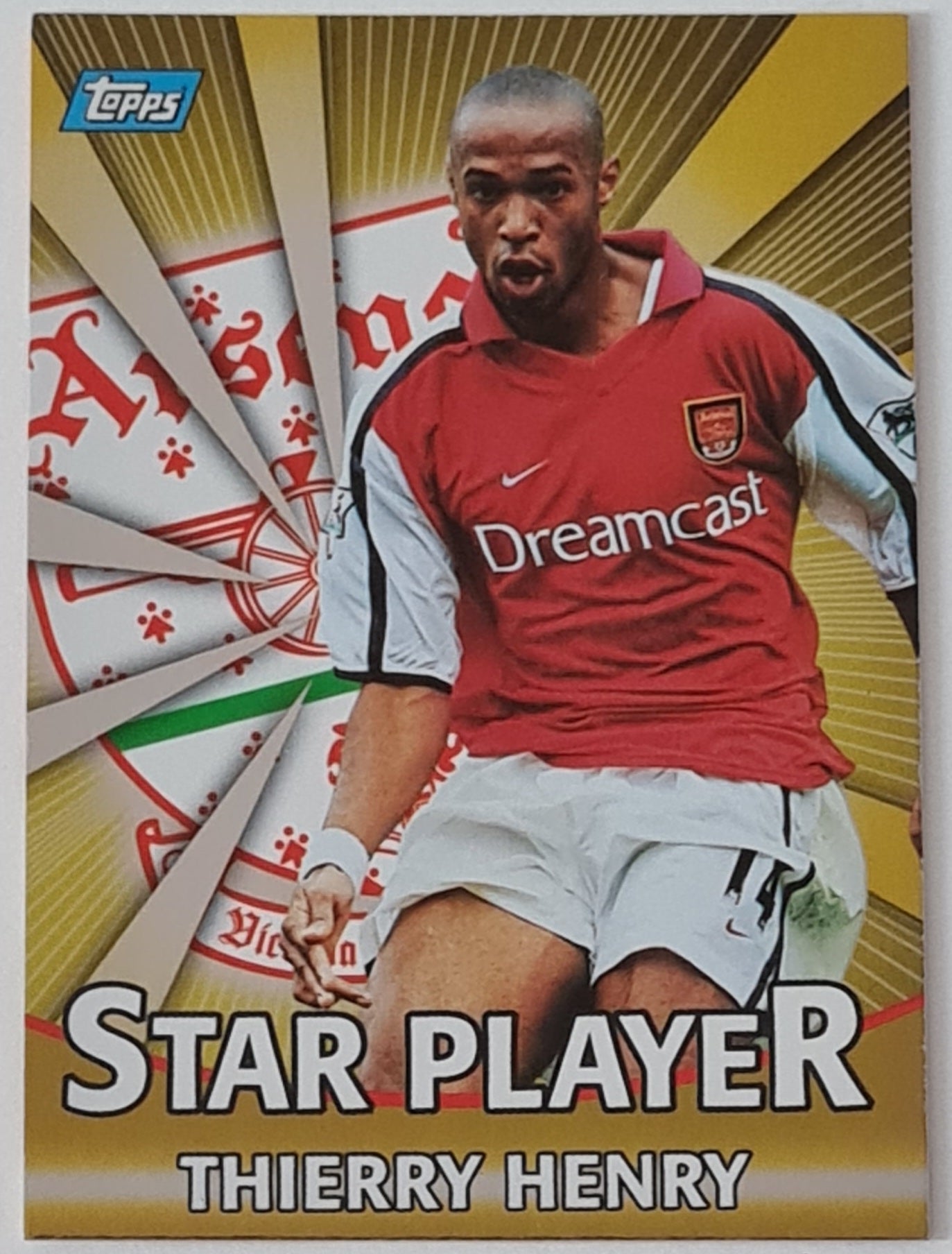 2001 Topps Premier Gold Thierry Henry Star Player Gold Foil Insert #T1 Trading Card
