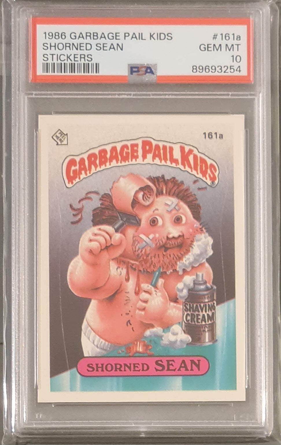 Garbage Pail Kids Original Series 4 #161a - Shorned Sean PSA Gem Mint 10 Sticker