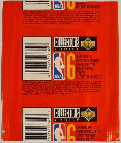 1995-96 Upper Deck NBA Basketball Collector's Choice Sealed Sticker Pack