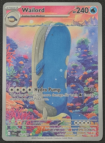 Pokemon Scarlet and Violet Journey Together Wailord #162/159 Illustration Rare Holo Trading Card