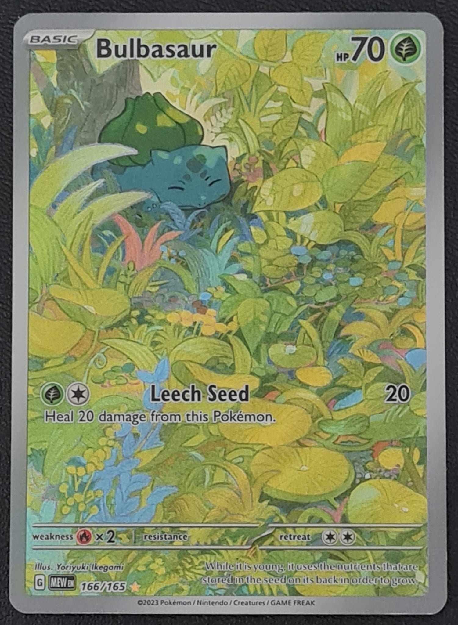 Pokemon Scarlet and Violet Mew 151 Bulbasaur #166/165 Illustration Rare Holo Trading Card