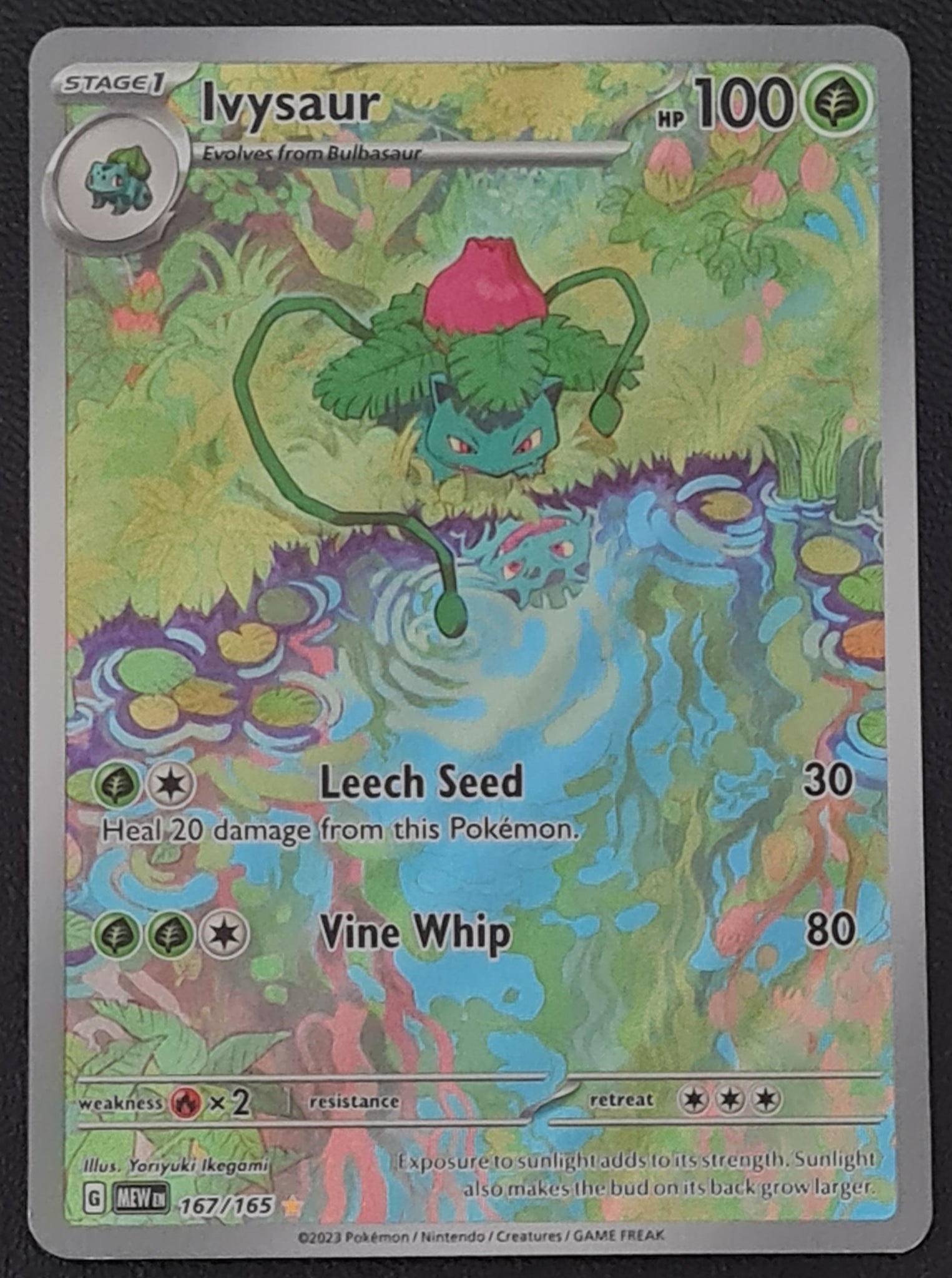 Pokemon Scarlet and Violet Mew 151 Ivysaur #167/165 Illustration Rare Holo Trading Card