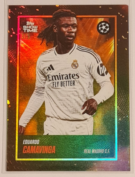 2024-25 Topps Show Time UCC Card Collection Eduardo Camavinga Showcase Orange Parallel /5 Trading Card