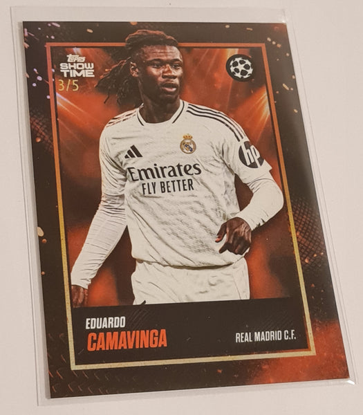 2024-25 Topps Show Time UCC Card Collection Eduardo Camavinga Showcase Orange Parallel /5 Trading Card