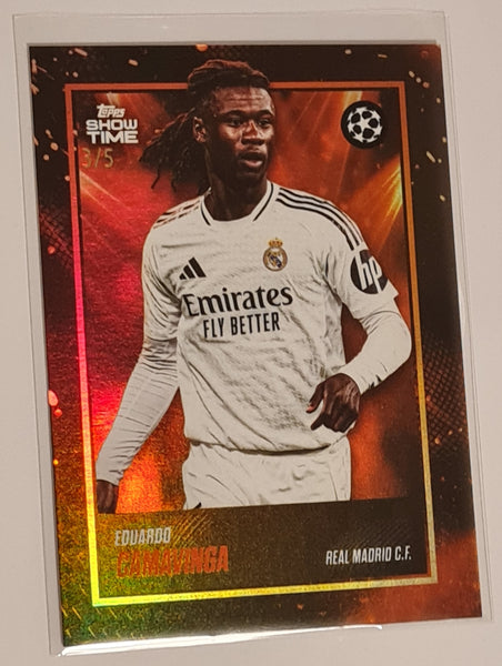 2024-25 Topps Show Time UCC Card Collection Eduardo Camavinga Showcase Orange Parallel /5 Trading Card