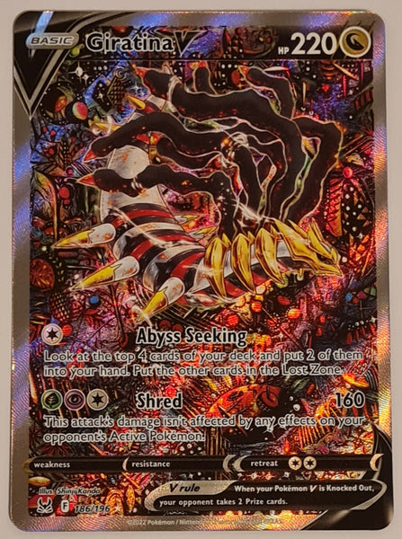 Pokemon Sword and Shield Lost Origin Giratina V #186/196 Special Illustration Rare Holo Trading Card