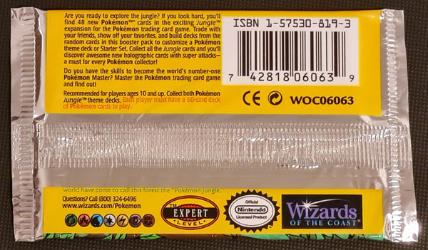 Pokemon Jungle Unlimited Sealed Booster Pack (Scyther Art)