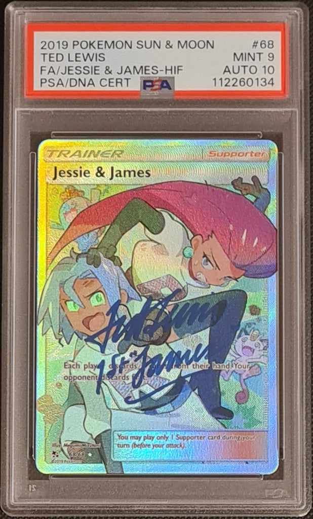 Pokemon Sun and Moon Hidden Fates Jessie and James #68/68 PSA 9/AUTO 1 – Rotterdam Comics