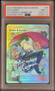 Pokemon Sun and Moon Hidden Fates Jessie and James #68/68 PSA 9/AUTO 1 –  Rotterdam Comics
