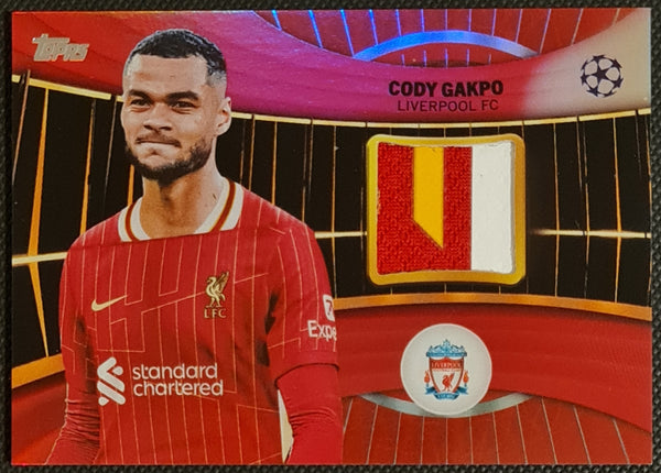 2024-25 Topps UEFA Club Competitions Flagship Edition Superstar Relic Cody Gakpo #SR-CG Red Parallel /5 Trading Card