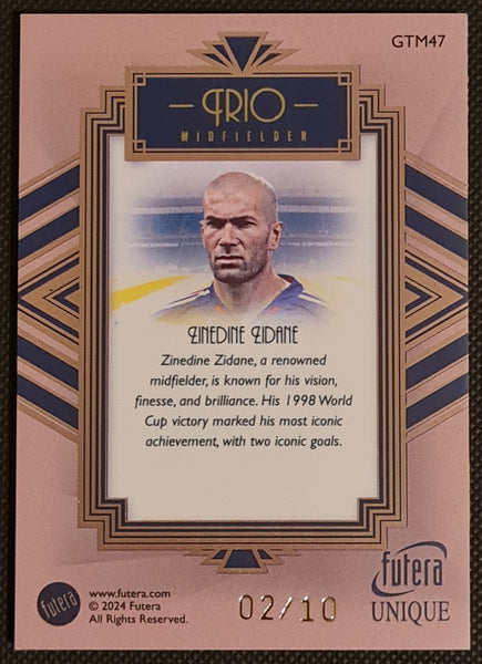 2024 Futera Unique Frio Zinedine Zidane #GTM47 Trading Card