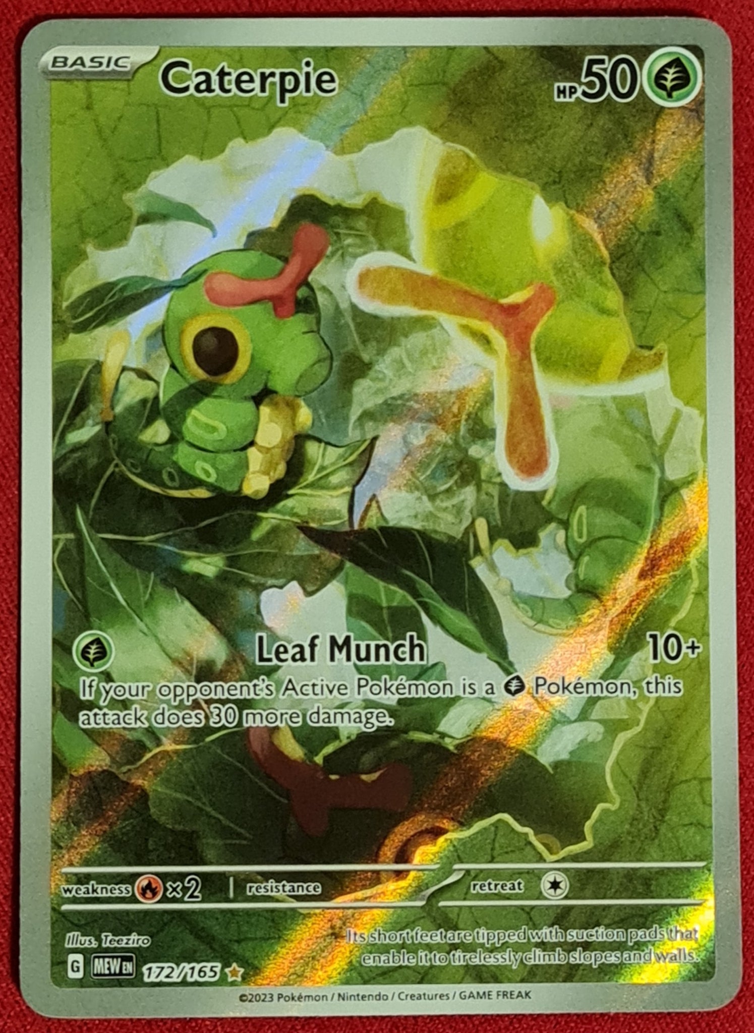 Pokemon Scarlet and Violet Mew 151 Caterpie #172/165 Illustration Rare Holo Trading Card