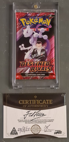 Pokemon Scarlet and Violet Destined Rivals Sealed Booster Pack (Signed by Ted Lewis)