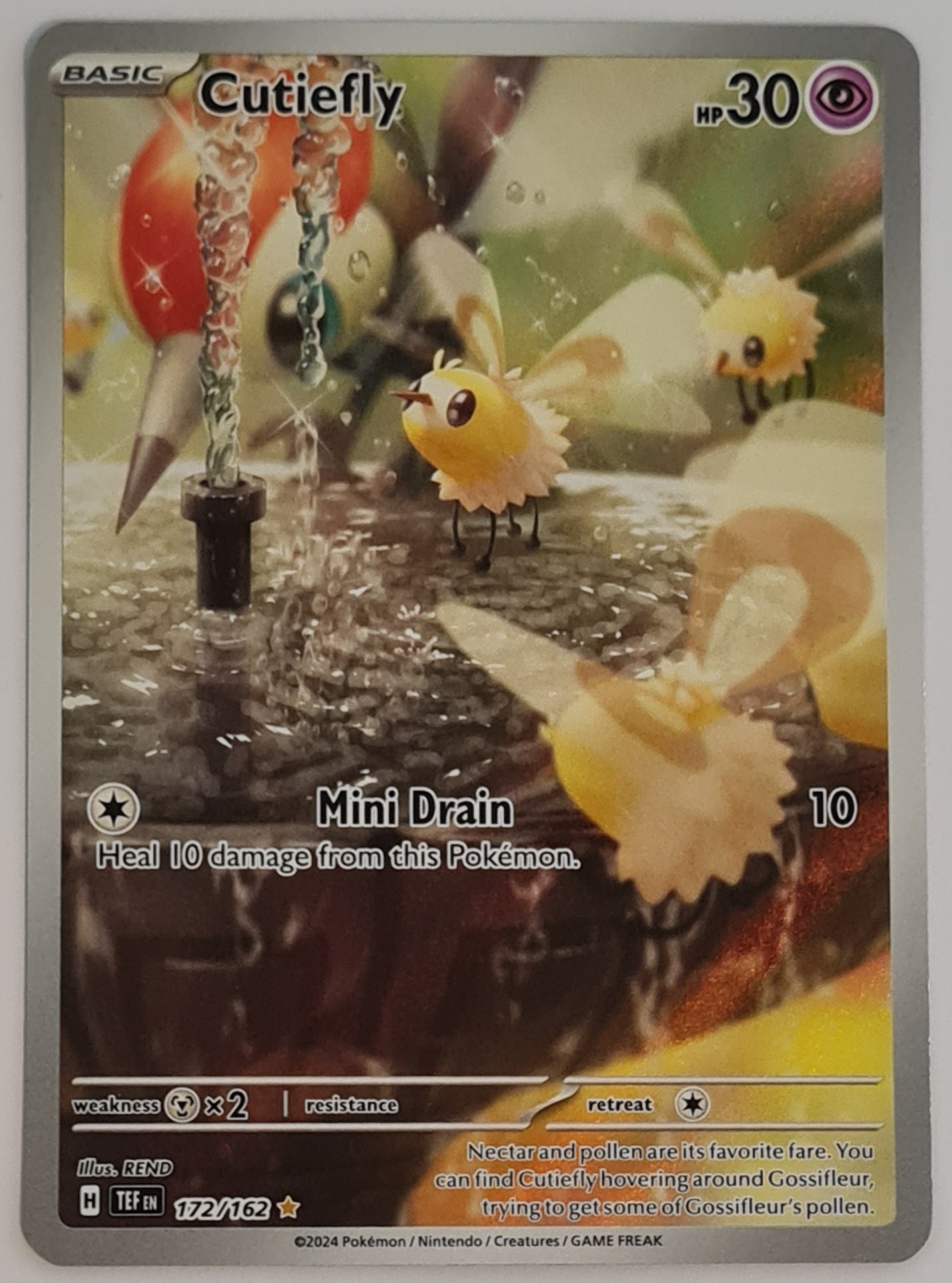 Pokemon Scarlet and Violet Temporal Forces Cutiefly #172/162 Illustration Rare Holo Trading Card