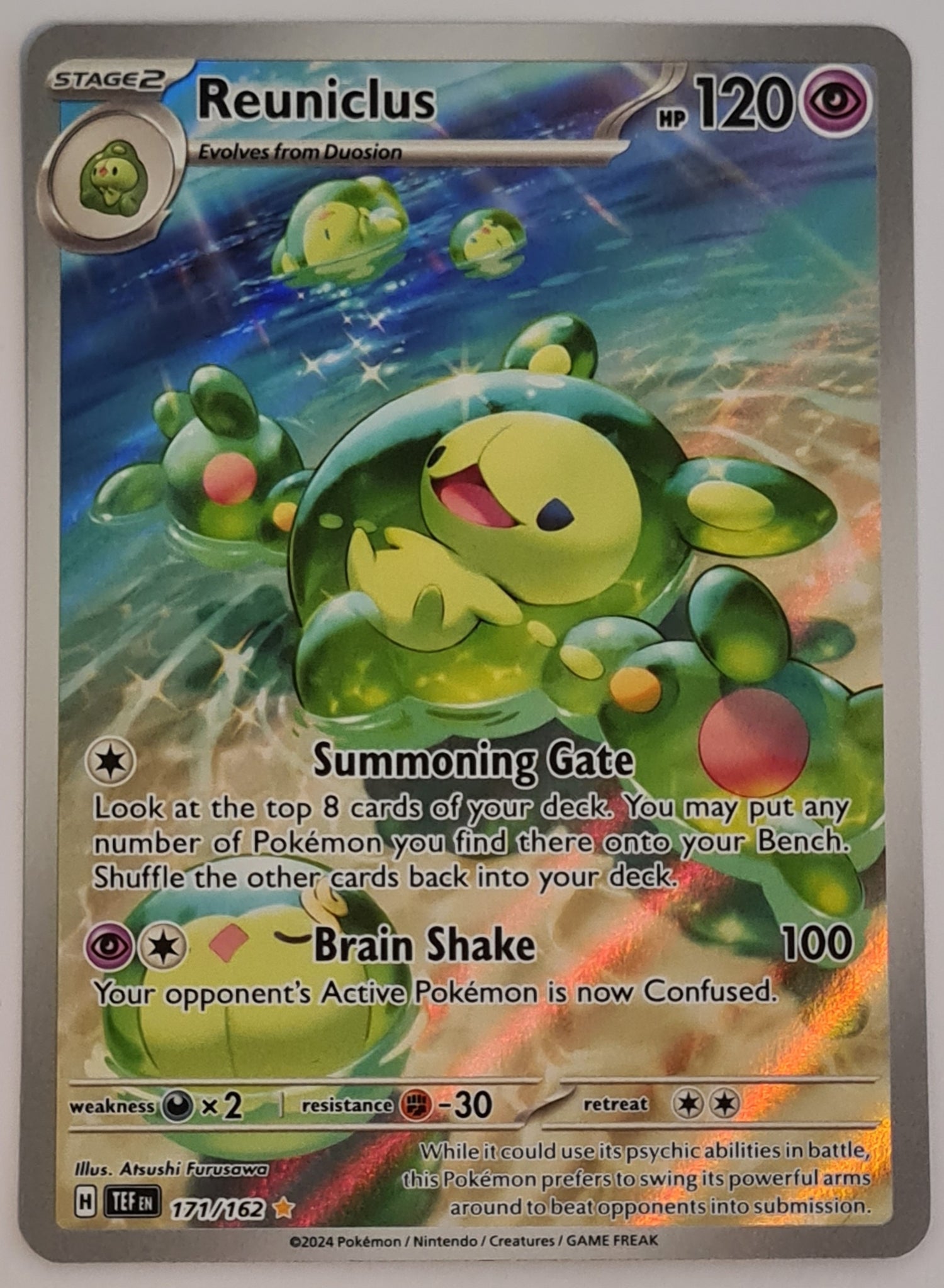 Pokemon Scarlet and Violet Temporal Forces Reuniclus #171/162 Illustration Rare Holo Trading Card