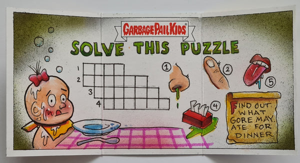 Garbage Pail Kids Kids at Play Gavin Williams Original Full Color 1/1 'Triptych' Artist Sketch Card