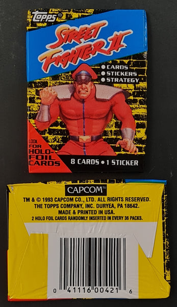 1993 Topps Street Fighter II Trading Cards Sealed Cello Pack
