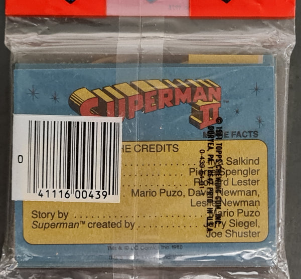1980 Topps Superman II Trading Card Rack Pack